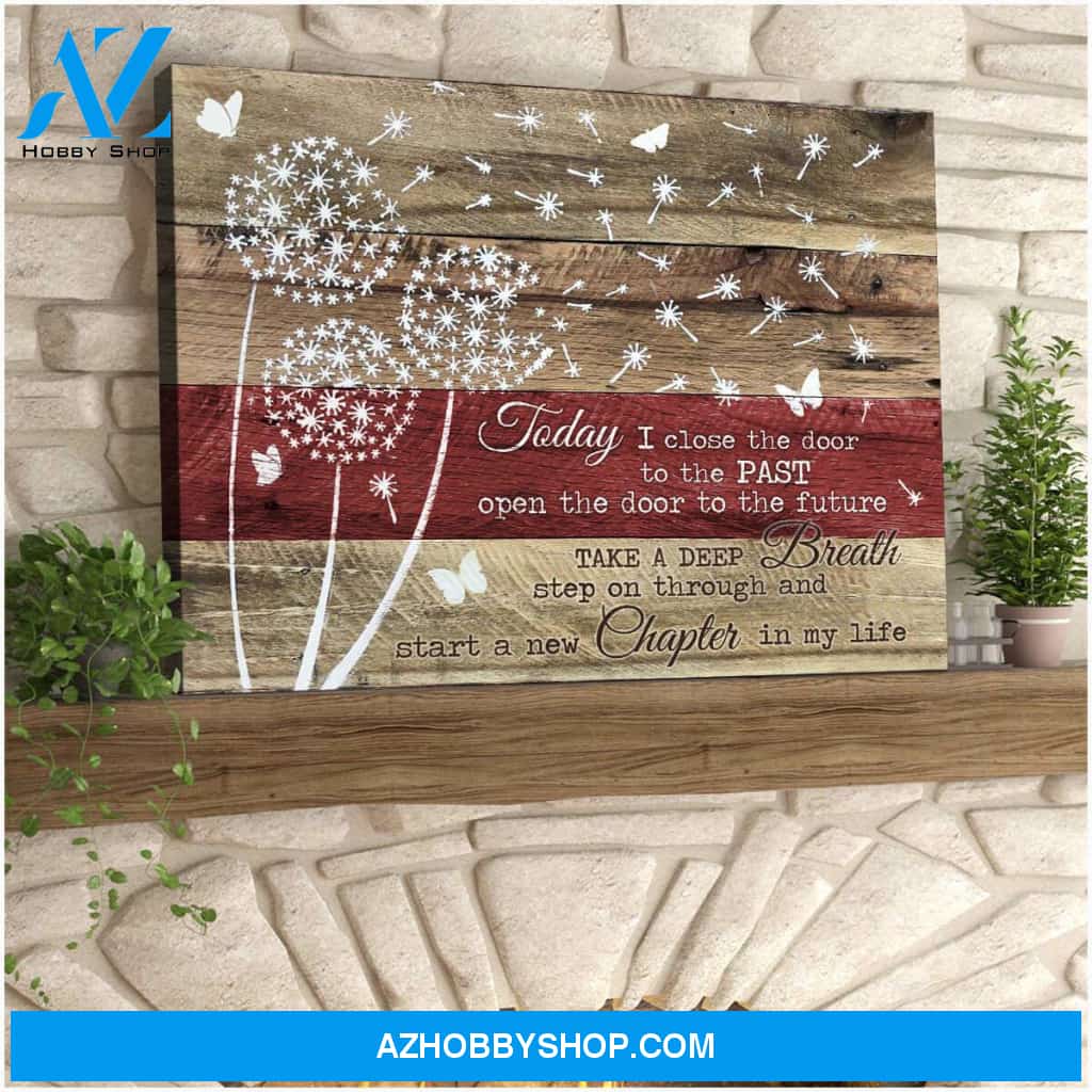 Farmhouse A New Chapter Dandelion and Butterfly Canvas Wall Art Decor