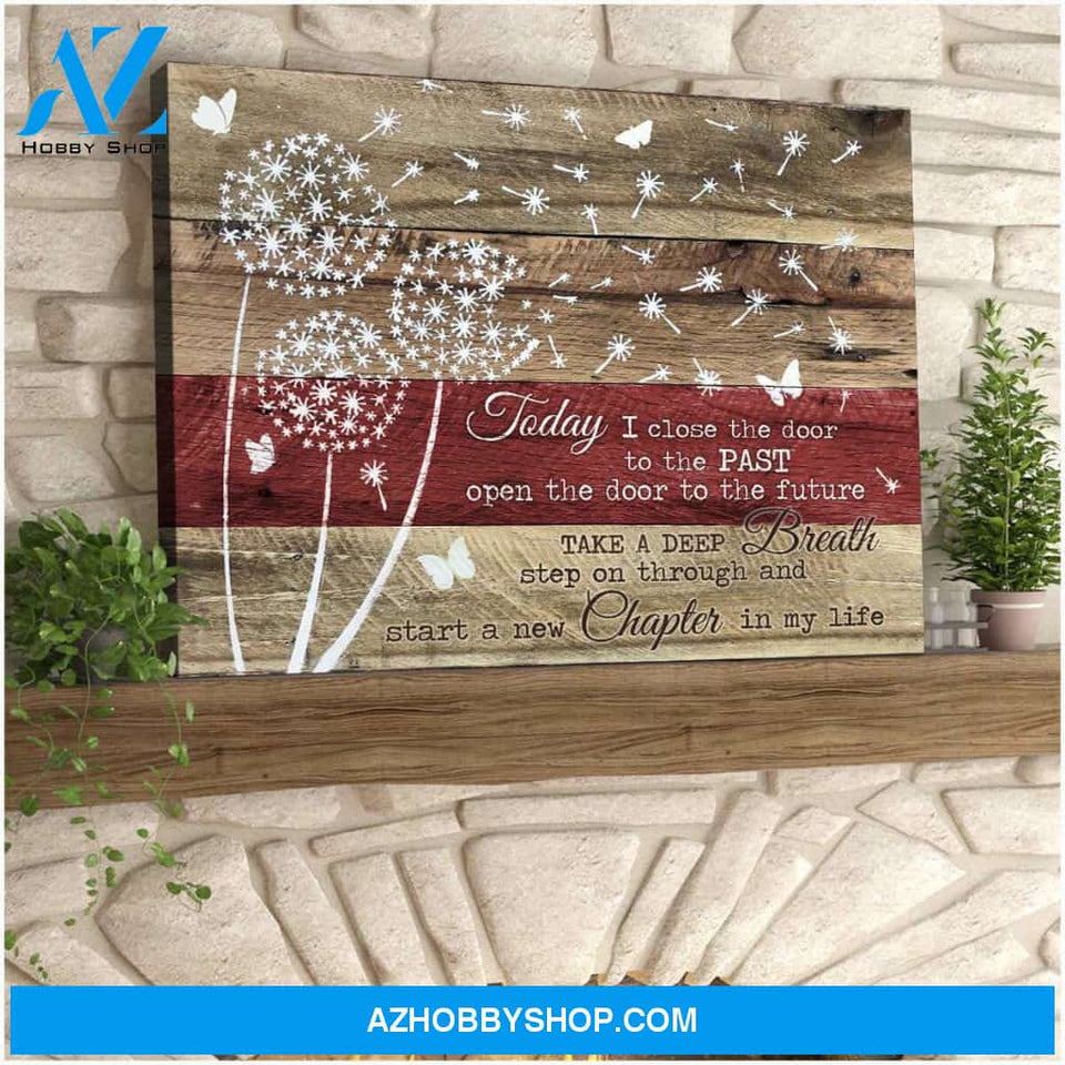 Farmhouse A New Chapter Dandelion and Butterfly Canvas Wall Art Decor