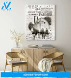 Farmhouse and Hereford Cows So God made a farmer Farm Canvas Wall Art Decor