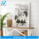 Farmhouse and Hereford Cows So God made a farmer Farm Canvas Wall Art Decor