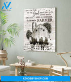 Farmhouse and Hereford Cows So God made a farmer Farm Canvas Wall Art Decor