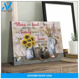 Farmhouse and Hummingbirds Canvas Bless the food before us Wall Art Decor