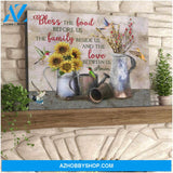 Farmhouse and Hummingbirds Canvas Bless the food before us Wall Art Decor