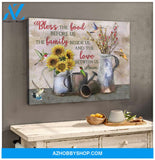 Farmhouse and Hummingbirds Canvas Bless the food before us Wall Art Decor