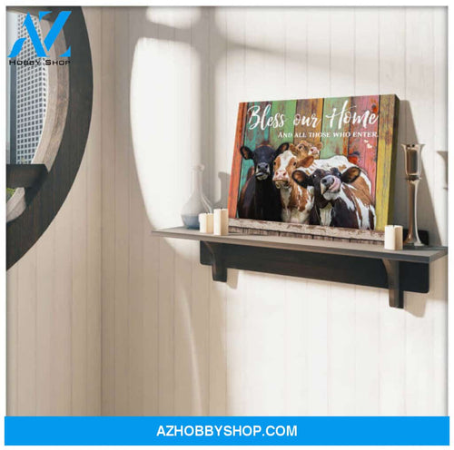 Ohcanvas Farmhouse Canvas Bless our home and all those who enter Wall Art Decor