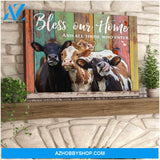 Farmhouse Canvas Bless our home and all those who enter Wall Art Decor