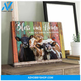 Farmhouse Canvas Bless our home and all those who enter Wall Art Decor