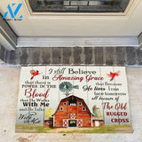 Farmhouse Cardinal I Still Believe In Amazing Grace Doormat Rug Housewarming Gift Family Welcome Doormat Gift for Friend Family Birthday Gift Home Decor Warm House Gift Welcome Mat
