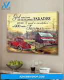 Farmhouse Decor, Countryside Signs, God Made A Farmer, Dodge Pickup Truck Canvas Poster Wall Art Prints, Farmhouse Decor