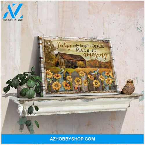 Farmhouse Deer Old Barn and Hummingbirds Fence Make It Amazing Canvas Poster Wall Art Prints, Farmhouse Decor