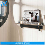 Beautiful Farmhouse Hereford Cow Canvas Live Like Someone Left The Gate Open Wall Art Decor