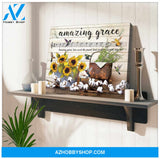 Farmhouse Hummingbirds Canvas Amazing Grace Wall Art Decor