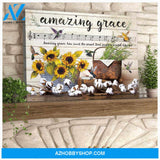 Farmhouse Hummingbirds Canvas Amazing Grace Wall Art Decor