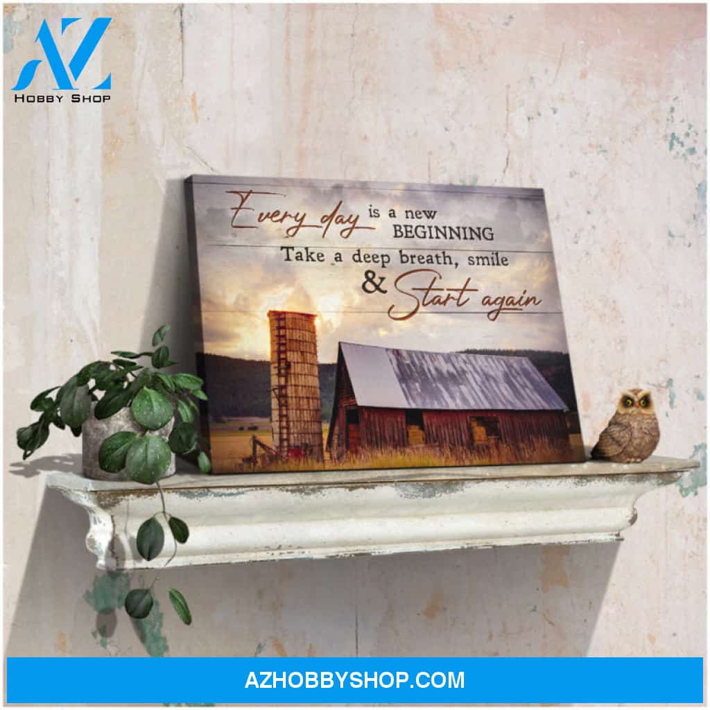 Farmhouse Inspiration Wall Decor Sunrise On the Farm Canvas Print