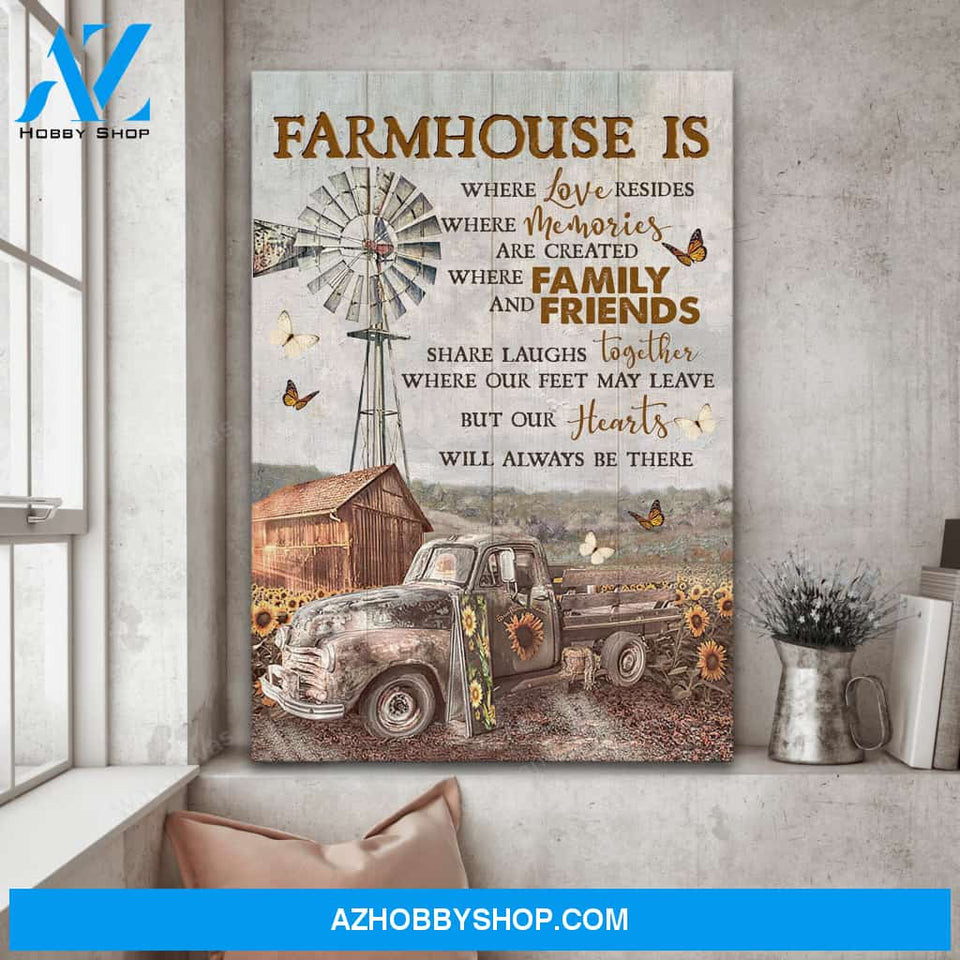 Farmhouse is where our hearts always be - Farm Portrait Canvas Prints - Wall Art