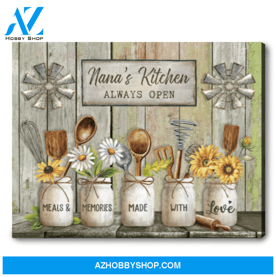 Farmhouse Kitchen Wall Decor Beautiful Custom Gift For Grandma Canvas Print Art