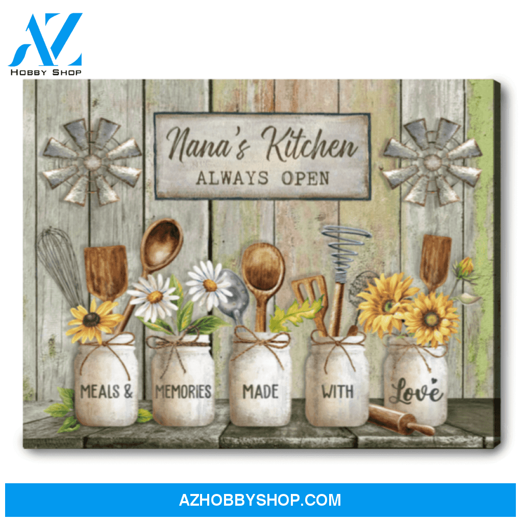 Farmhouse Kitchen Wall Decor Beautiful Custom Gift For Grandma Canvas Print Art