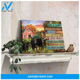 Farmhouse Life Is Short Break The Rules Angus Cows Canvas Wall Art Decor