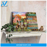 Farmhouse Life Is Short Break The Rules Hereford Cows Canvas Wall Art Decor