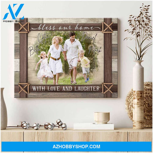 Personalized Farmhouse Photo Gifts Bless our home with love and laughter Wall Art Decor