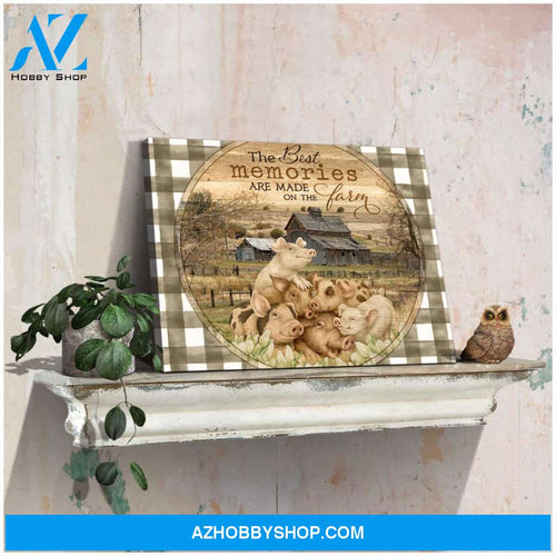 Farmhouse Pigs The Best Memories Are Made On The Farm Canvas Wall Art Decor