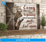 Farmhouse Premium Canvas Wall Art, Wall Decor Visual Art - Every Day is New Beginning Premium Canvas