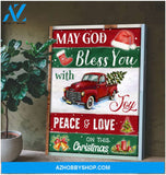 Farmhouse Wall Decor Christmas Gifts Pickup Truck May God Bless You With Joy Ohcanvas