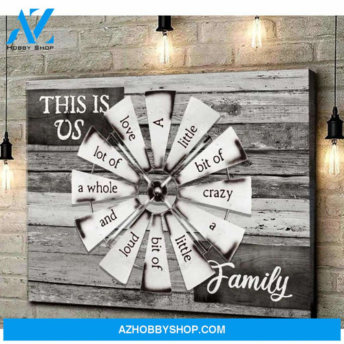 Farmhouse Windmill Poster Canvas Wall Decor Visual Art This Is Us Grey Color Gift For The Living Room