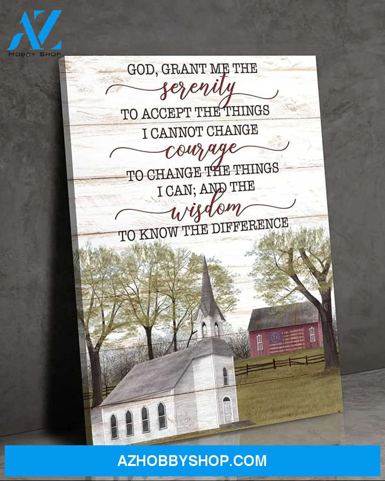 Farming God, Grant Me The Serenity Farmhouse Signs, Church Signs Poster Canvas Wall Decor Visual Art