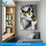 Fashionable Sexy Beauty Canvas Painting Butterfly Woman Portrait Home Decoration Posters Bedroom Hanging Painting Wall Pictures