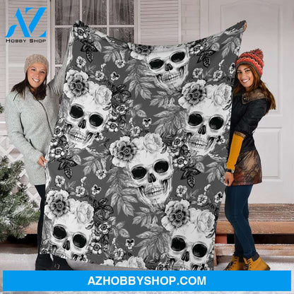 Faskull Bw Fleece Blanket
