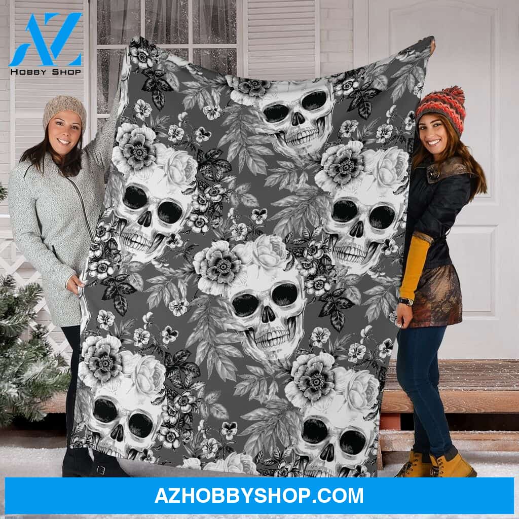 Faskull Bw Fleece Blanket