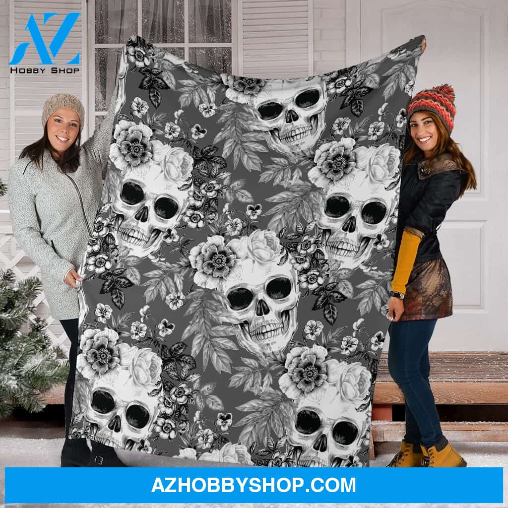 Faskull Bw Fleece Blanket