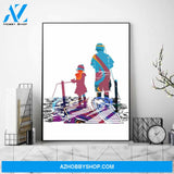 Father And Daughters Canvas And Poster, Wall Decor Visual Art, Gift Father's Day