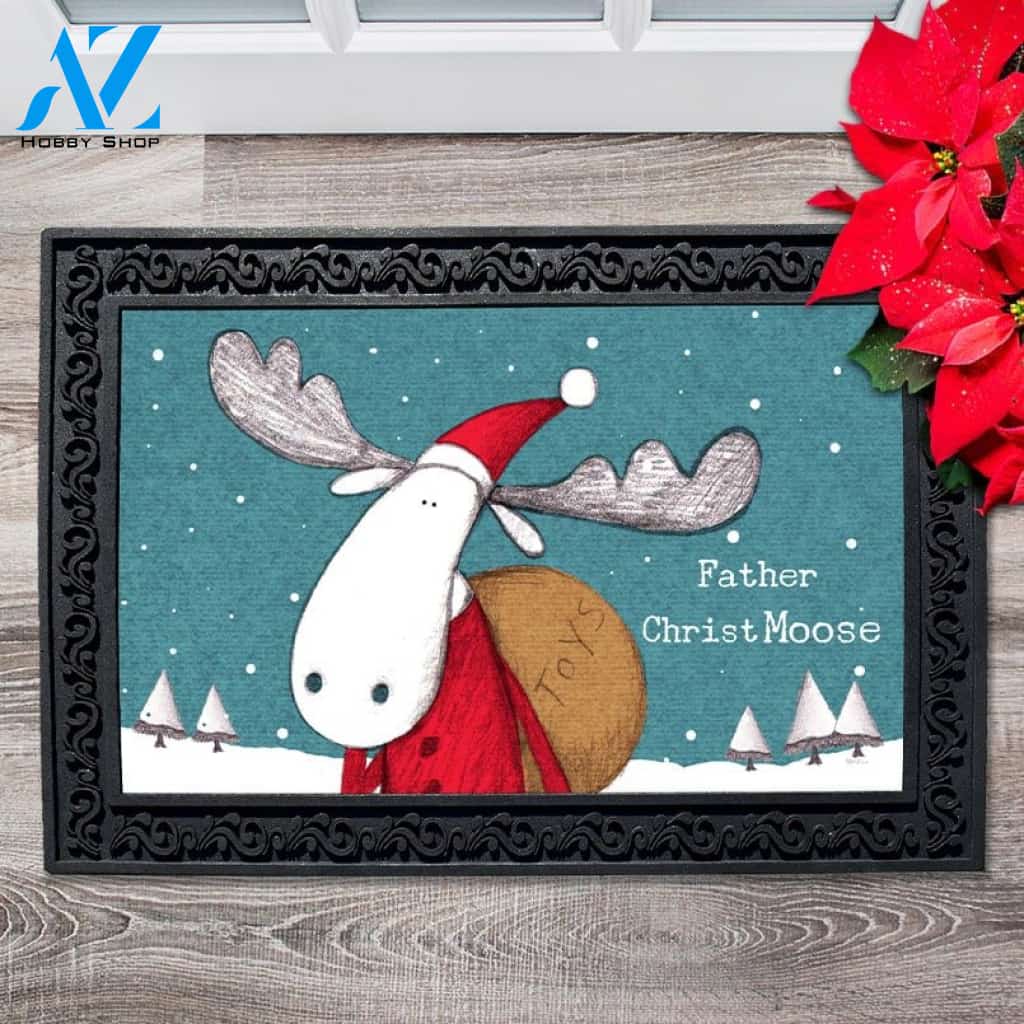 Father Christmoose Doormat - 18" x 30"