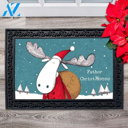 Father Christmoose Doormat - 18" x 30"