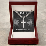 Father's Day Personalized Cross Necklace with Cuban Chain