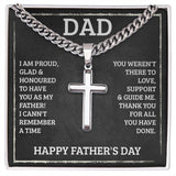 Father's Day Personalized Cross Necklace with Cuban Chain