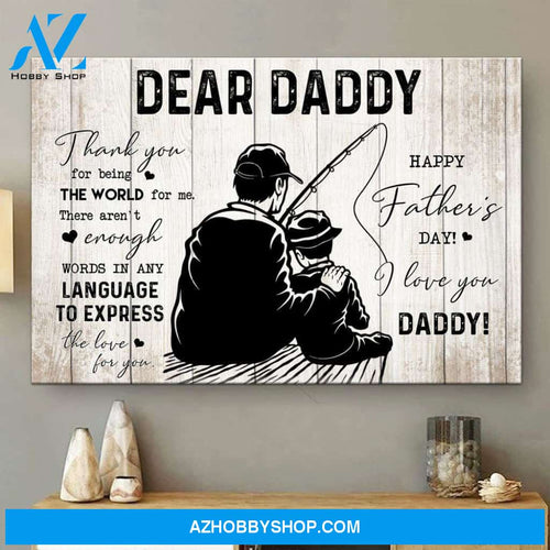 Father's Day Gift For Dad From Son Thank You for Everything Fishing Dad Canvas
