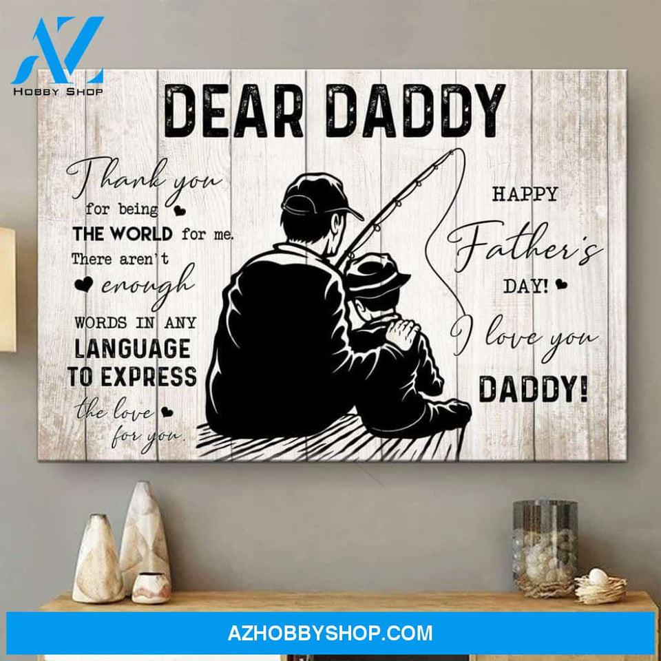 Father's Day Gift For Dad From Son Thank You for Everything Fishing Dad Canvas