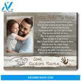 Father's Day Gift Custom Photo Daddy Hold My Hand Canvas Wall Art