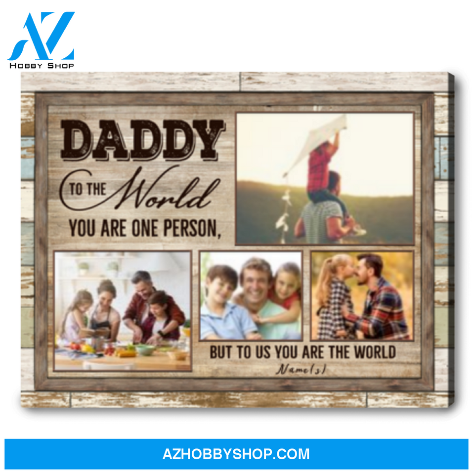 Father's Day Gift First Time Dad Personalized Photo Canvas Gift For Dad