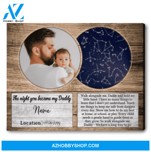 Father's Day Gift For First Time Dad Gift For Dad Custom Star Map Custom New Dad Photo Gift