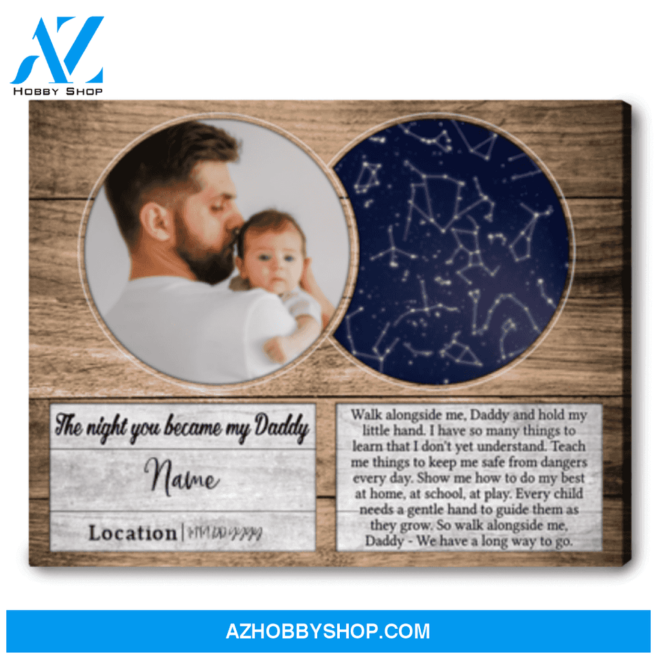 Father's Day Gift For First Time Dad Gift For Dad Custom Star Map Custom New Dad Photo Gift