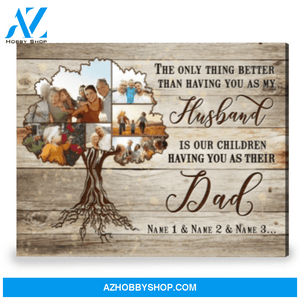 Father's Day Gift For Husband Personalized Family Tree Canvas Wall Art