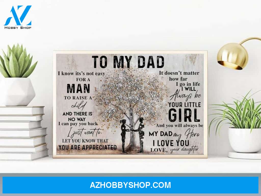 Fathers Day Gift from Daughter Canvas And Poster, Wall Decor Visual Art, Gift Father's Day