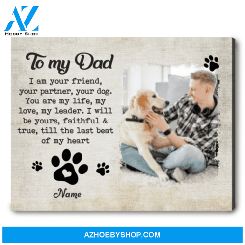 Father's Day Gift Ideas Personalized Gift For Dog Dad Canvas Print