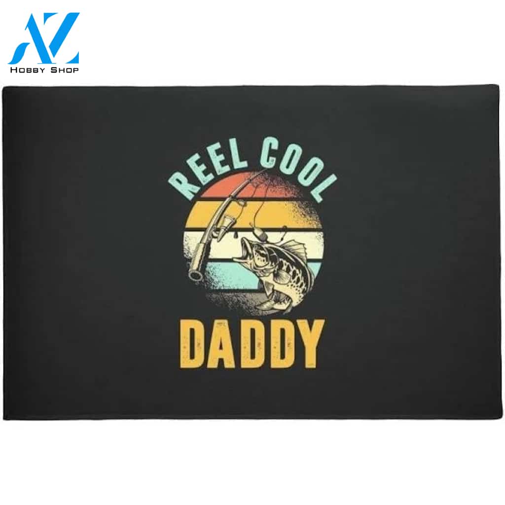 Fathers Day - Reel Cool Daddy Fishing Indoor And Outdoor Doormat Warm House Gift Welcome Mat Gift For Friend Family