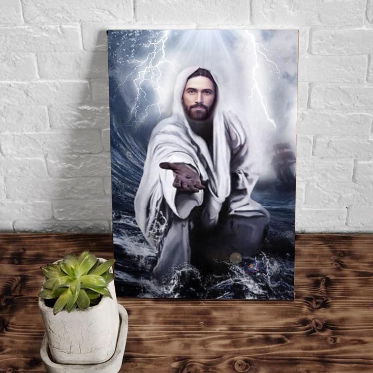 Jeus Reaching Hand Come Follow Me - Matte Canvas