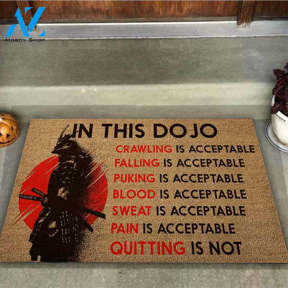 Fear Does Not Exist In This Dojo - Samurai Coir Pattern Print Doormat